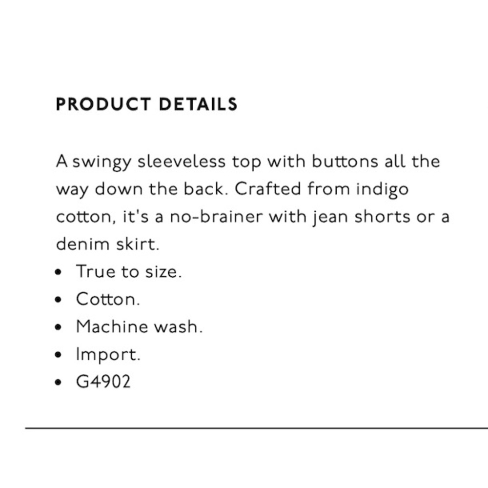 MADEWELL Riverbank Button-Back Top in Indigo Top - Picture 5 of 5